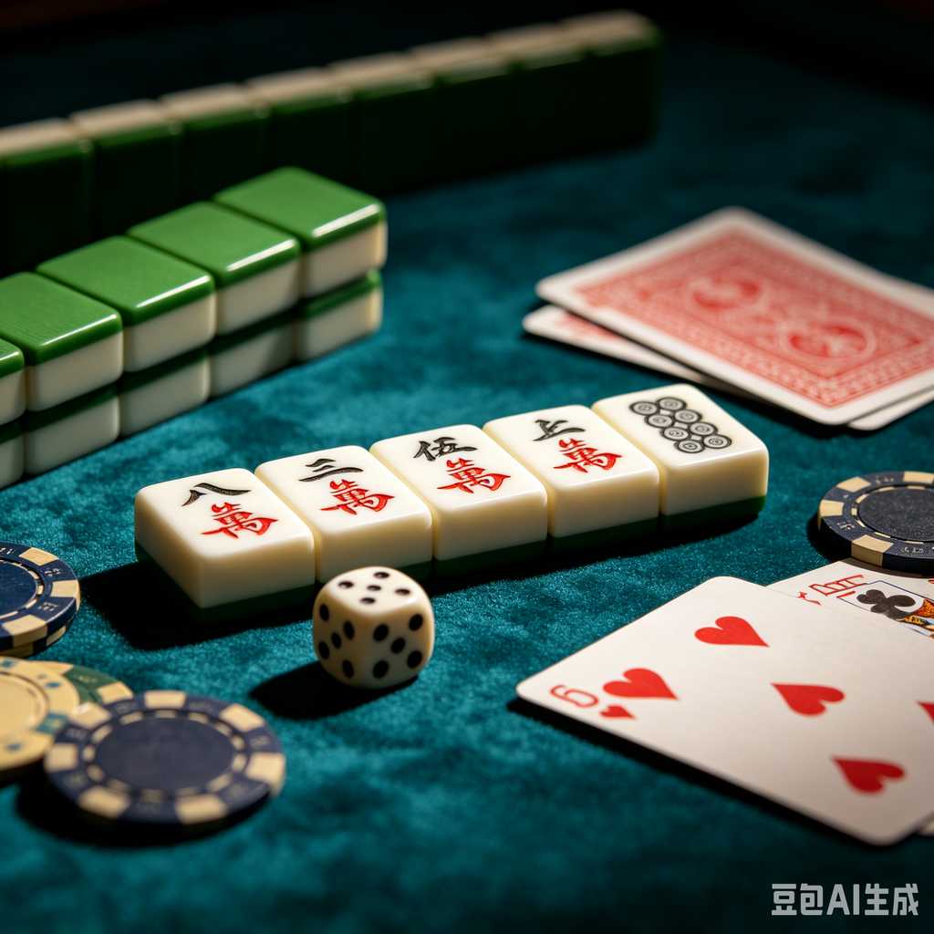 gradient green mahjong set